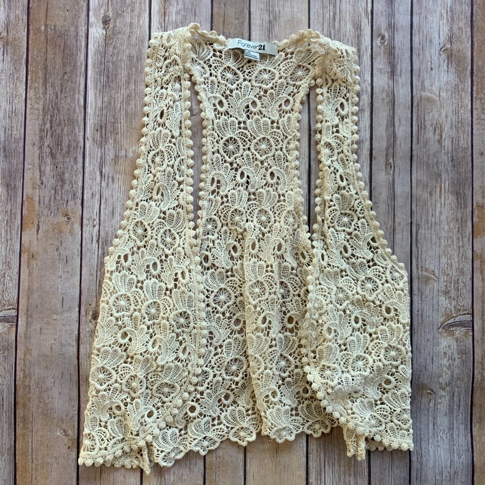 Cream Crochet Vest